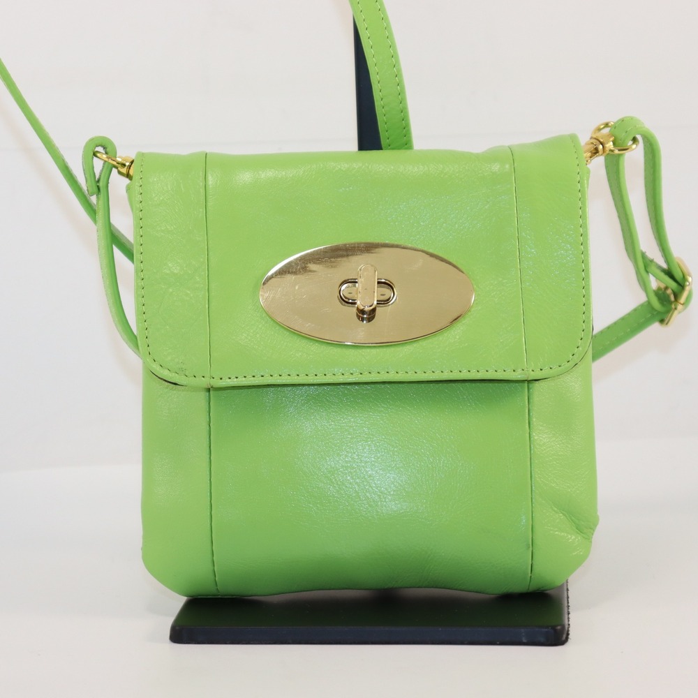 Rowallan Crossbody Bag Small Green Womens Leather Turnlock Purse